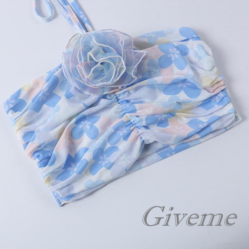 Áo Lưới Trễ Vai Họa Tiết Hoa 3D Thời Trang Cho Nữ