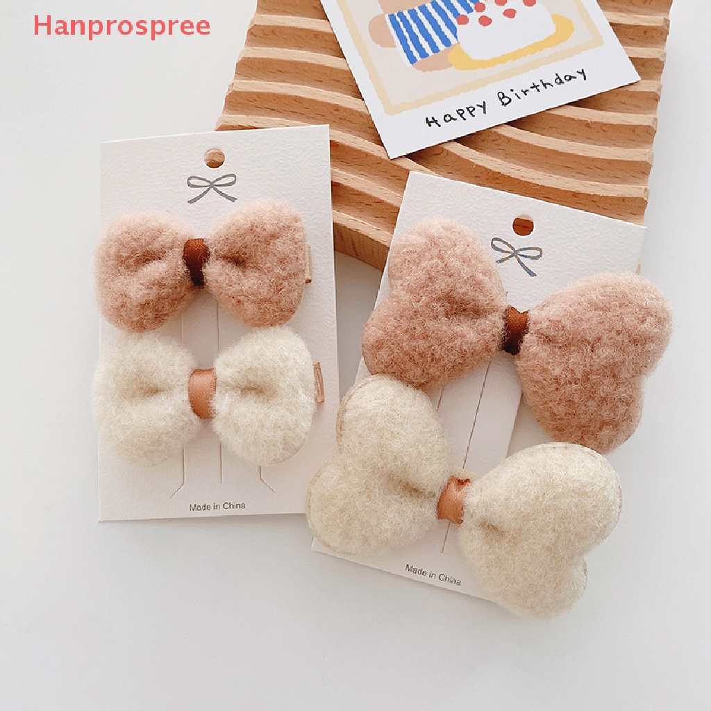 Bộ 2 Kẹp Tóc Nơ Bằng Vải Bông Mềm Mại Dễ Thương Cho Bé Gái