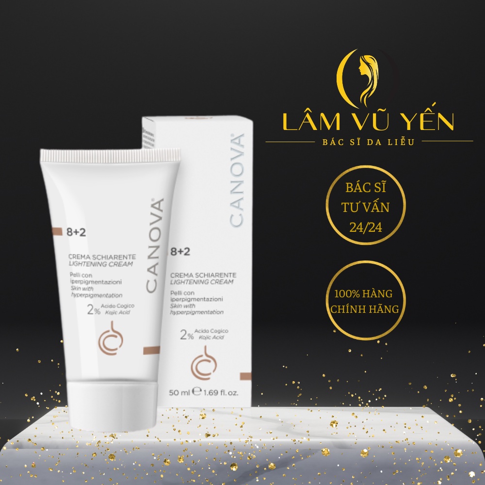 Kem mờ nám, sáng da ngày đêm Canova 8+2 Crema Schiarente Lightening Cream 50ml - Dr.Lâm Vũ Yến