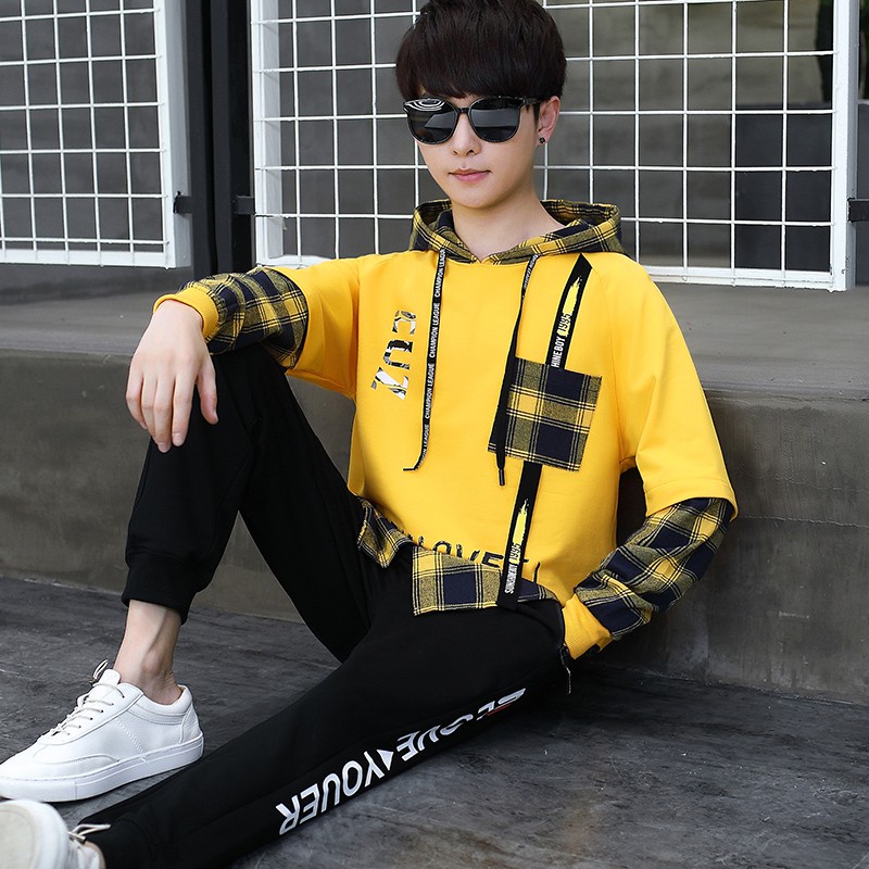 Bộ Quần Áo Nỉ Nam Thu Đông Áo Hoodies CUZ Mũ Trùm Đầu Kết Hợp Quần Jogger Bo Gấu sozo SET NAM 90000123C