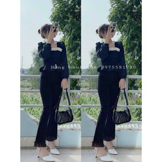 áo cổ vuông kiểu nhún