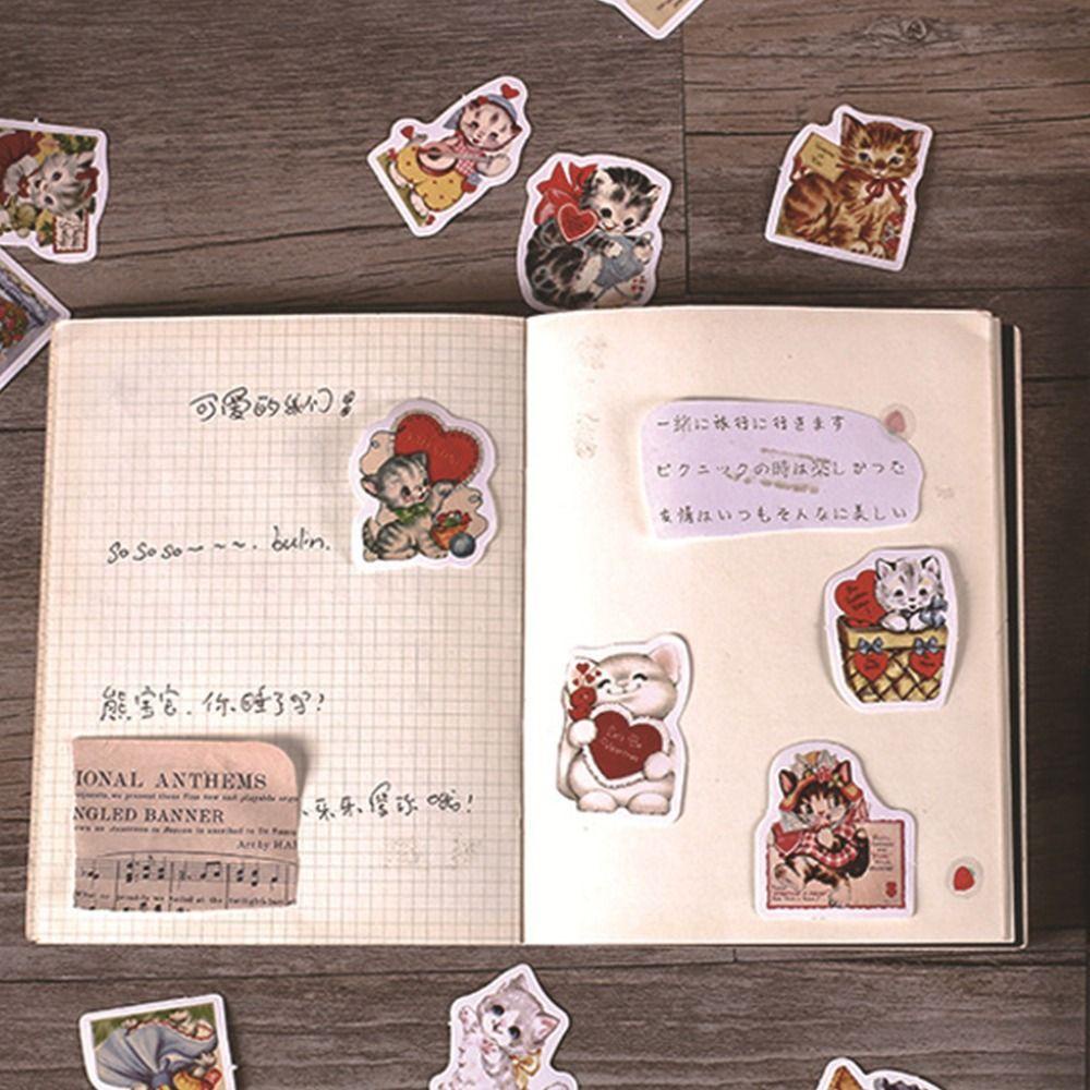 AUGUSTINA Miếng Dán Trang Trí Sổ Tay / Điện Thoại / Album Hình Mèo Kitty Dễ Thương DIY