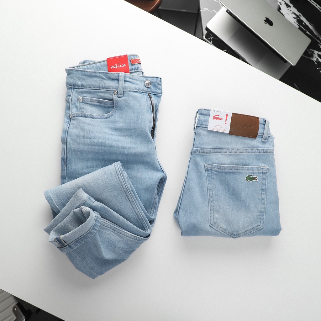 Quần jean nam, quần bò nam cao cấp slimfit LC xanh sáng 230211 foxxmen