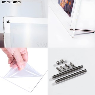 Koolool A4 Acrylic Photo Frame Display Stand Transparent Storage Bracket Shelf