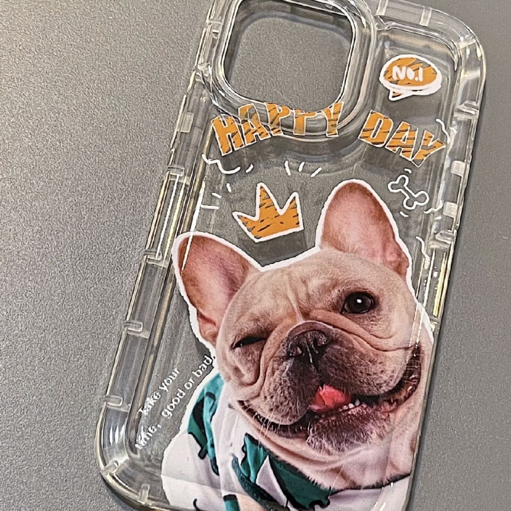 Ốp Điện Thoại Silicon TPU Mềm Trong Suốt Chống Sốc In Hình Cún Cho IPhone 14 13 11 12 Pro XS Max XR 7 8 Plus