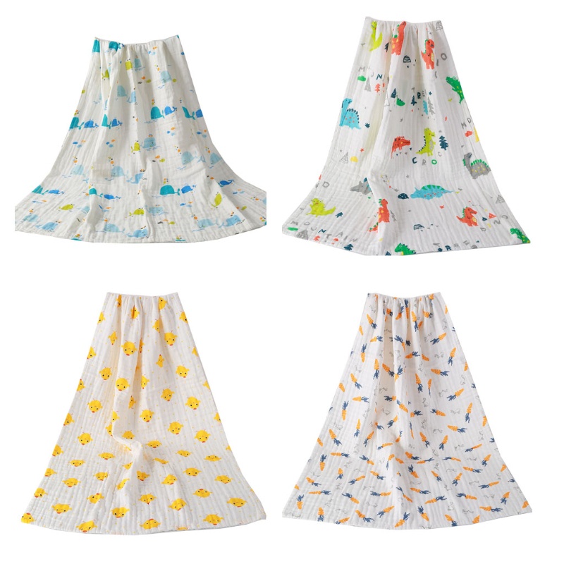 Chăn Quấn Em Bé Bằng Cotton In Họa Tiết Hoạt Hình Dễ Thương