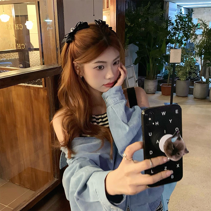 Kẹp Tóc Hình Nơ Đen Đính Kim Cương Phong Cách Hàn Quốc Cho Nữ