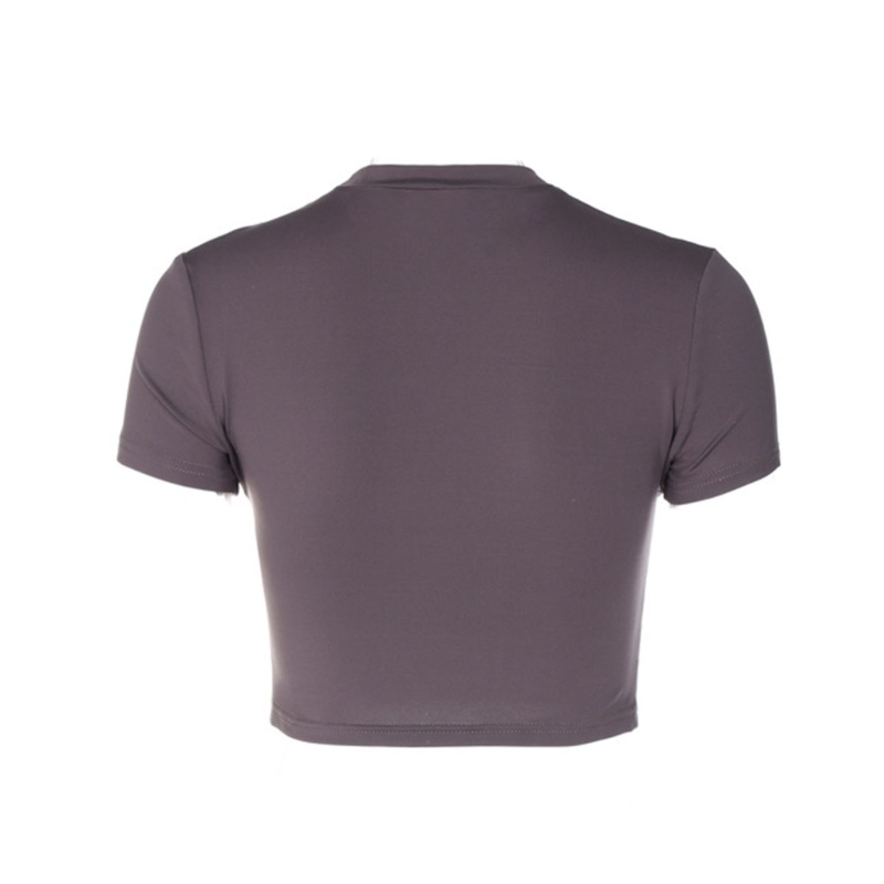 Áo Thun Croptop Tay Ngắn Dáng Ôm In Chữ Thời Trang Cho Nữ