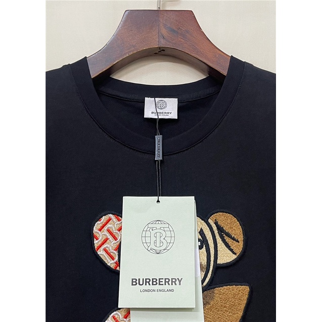 Áo Thun Nam Tay Ngắn Cổ Tròn Thêu Chữ Burberr Thời Trang Mùa Hè Size S-4XL