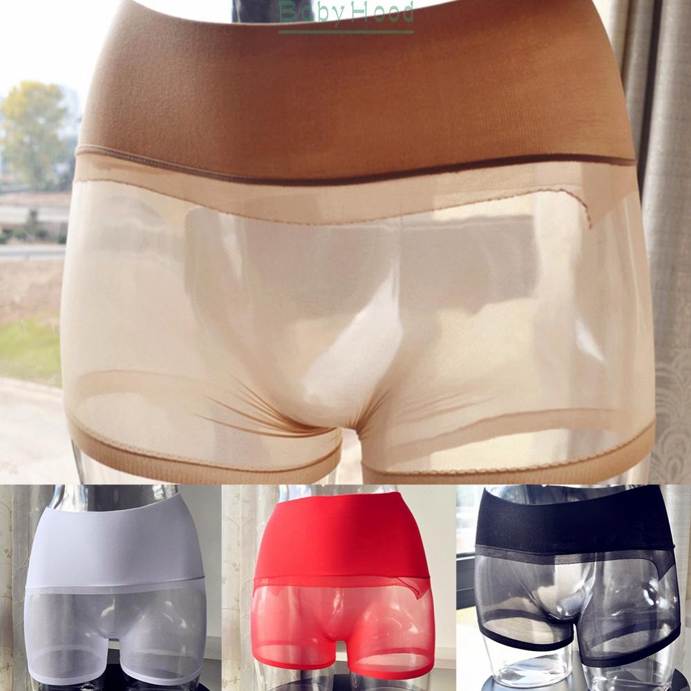 Men Boxer Shorts Seamless See-through Underwear Sexy Pantyhose Underpants Trunks Underwear#BBHOOD