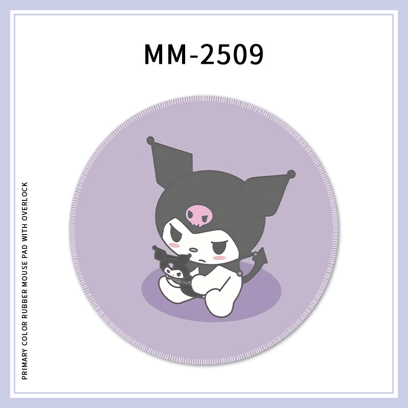 Tấm Lót Chuột Máy Tính Hình Tròn Bằng Cao Su Chống Trượt Họa Tiết Hoạt Hình Kuromi Dễ Thương