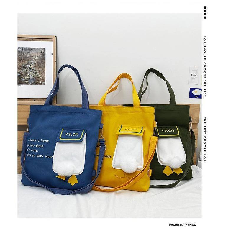 Túi Xách Vải Canvas Thời Trang Phong Cách Hàn Quốc