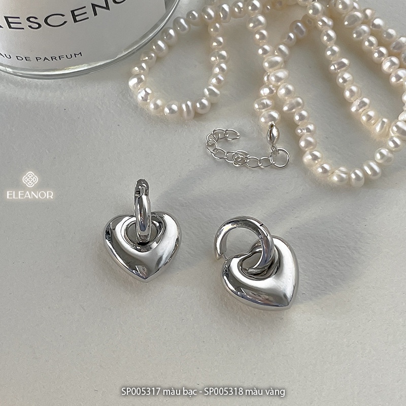Bông tai nữ Eleanor Accessories mặt hình trái tim phụ kiện trang sức basic 5317