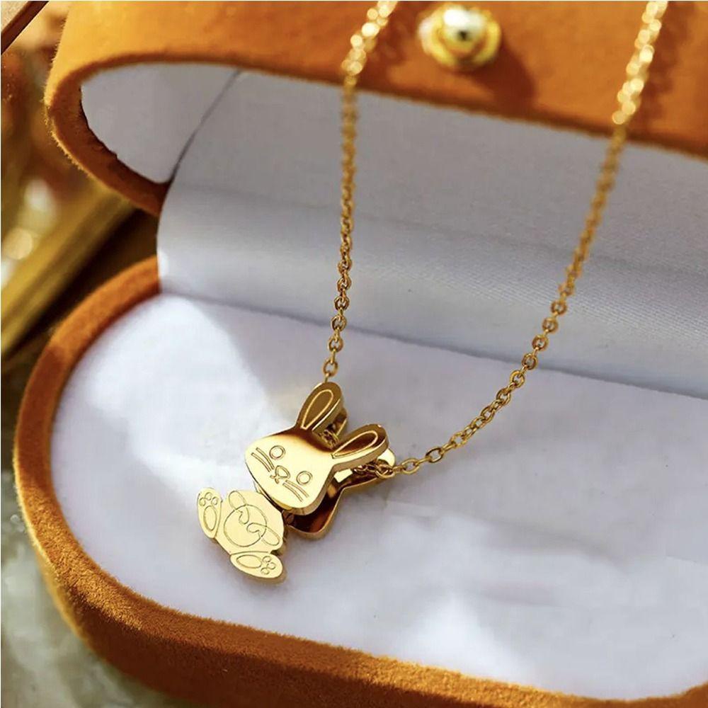 Vòng cổ Mặt Hình Thỏ May Mắn Dễ Điều Chỉnh