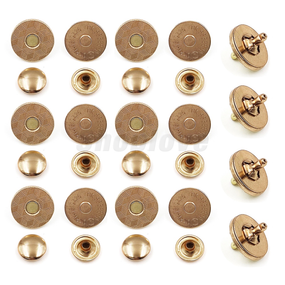 Set 10 Nút Nam Châm 14mm 18mm Cho Túi Xách Chuyên Dụng