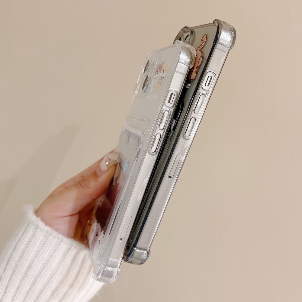 Ốp Điện Thoại TPU Dẻo Trong Suốt Họa Tiết Hoạt Hình Động Vật Dễ Thương Chống Trầy Cho IPhone 11 12 13 14 Pro Max 14 Plus