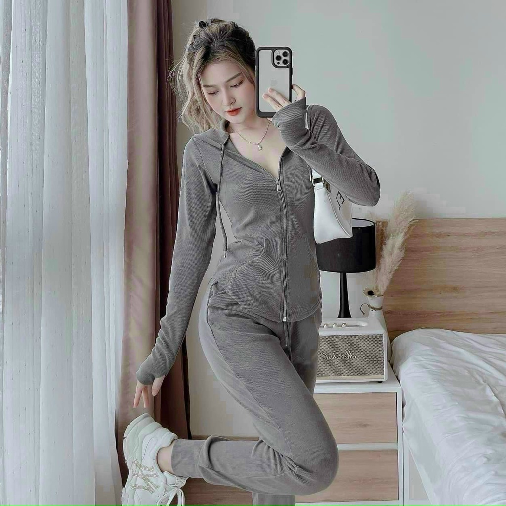 Set Bộ Nữ Đi Chơi,Dạo Phố,Set Bộ Áo Khoác Có Mũ Quần Jogger Tiểu Thư Khoe Eo Tôn Dáng sang Chảnh Thời Trang Thiết Kế MJP