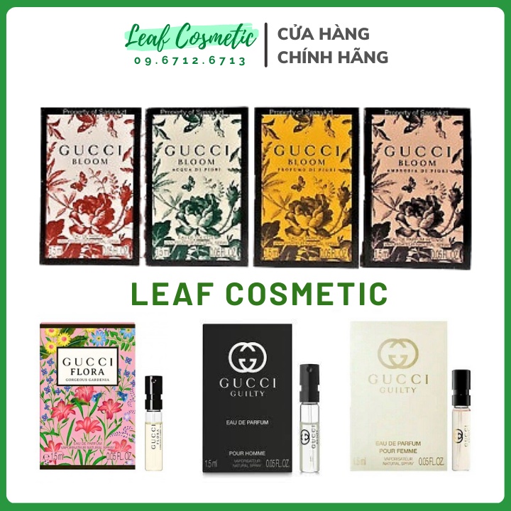 Sample Mẫu thử Vial Nước Hoa Gucci Bloom các mùi, Gucci Guilty, Gucci Bamboo, Gucci Flora