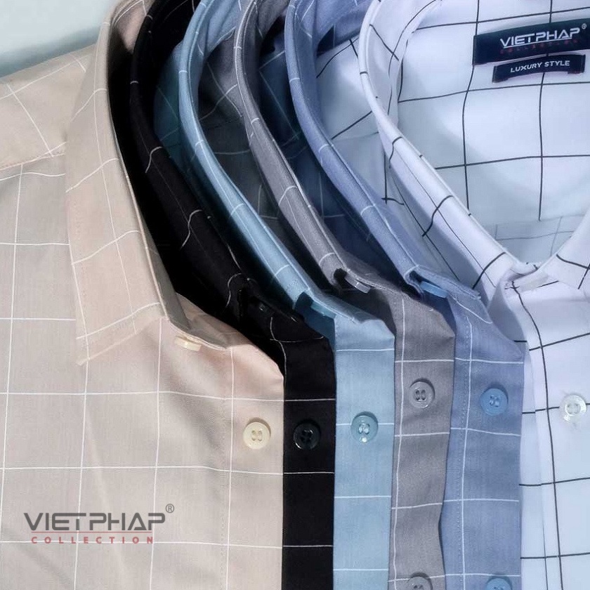 Áo Sơ Mi Bamboo ngắn tay nam VIỆT PHÁP / Form Luxury / Chất liệu sợi tre Cao Cấp thoáng mát, thấm hút mồ hôi tốt 9305