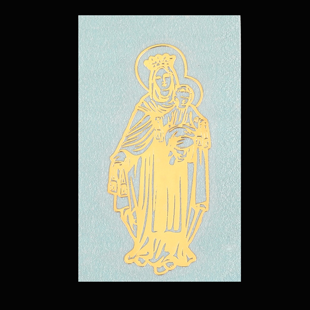 Set 9 Tấm Hình Dán Kim Loại Biểu Tượng Công Giáo St.Michael Sacred Lady Aparecida Guadalupe Carmel