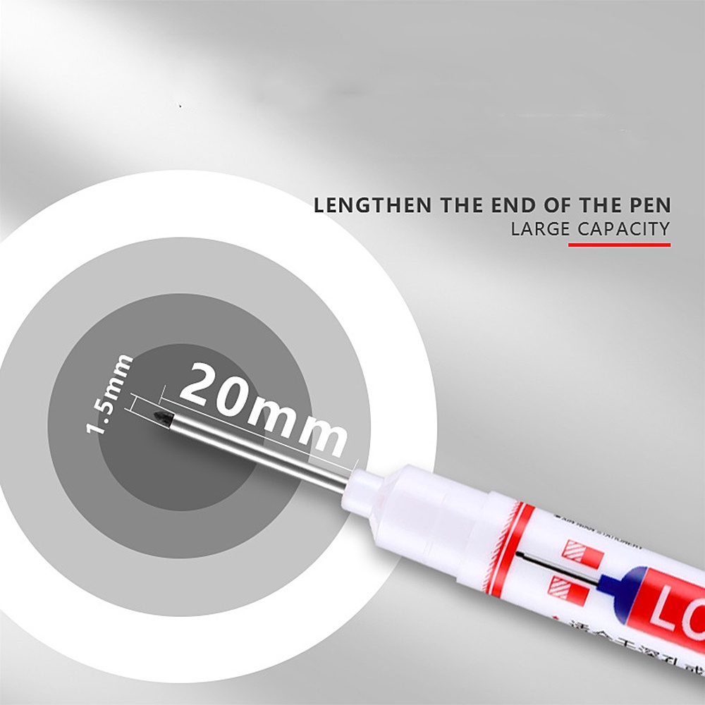 Set 6 Bút Đánh Dấu Lỗ Dài 20mm Bằng Kim Loại Chống Nước Đa Năng Trang Trí Nhà Cửa