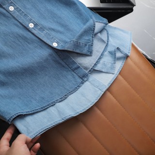 Áo Sơ Mi Denim Short Sleeves
