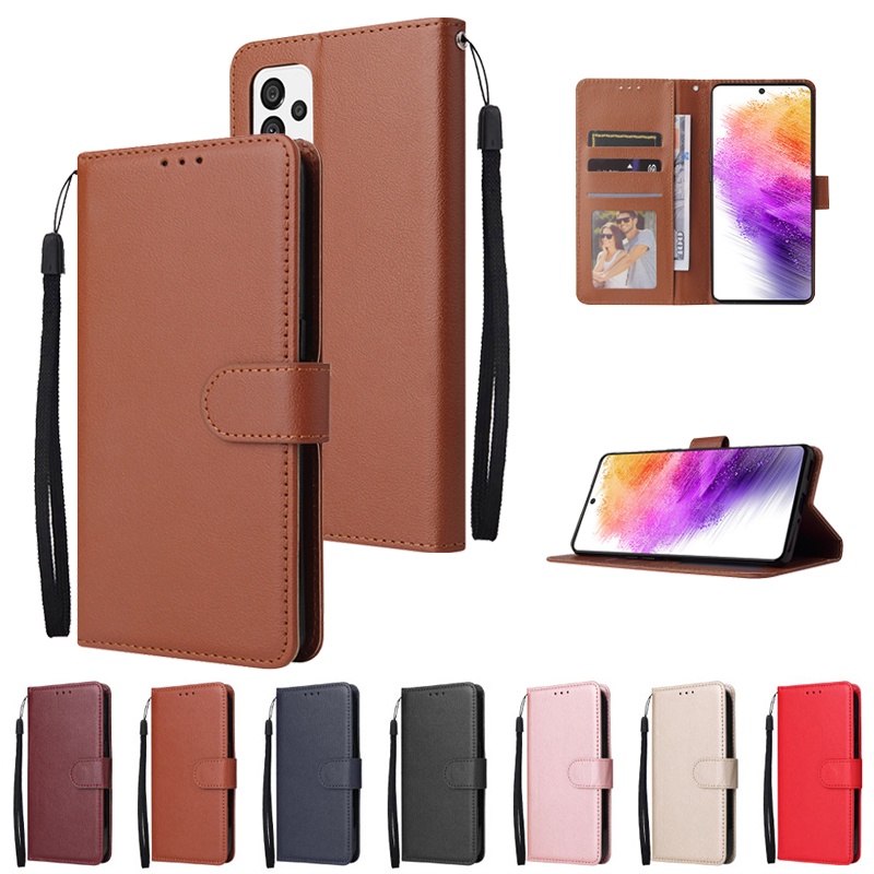 Bao Da Điện Thoại Nắp Lật Có Ngăn Đựng Thẻ + Dây Đeo Cho Xiaomi POCO X4 Pro F4 GT Redmi K50i K50G K50 Gaming Edition Note 11T Pro + Ốp