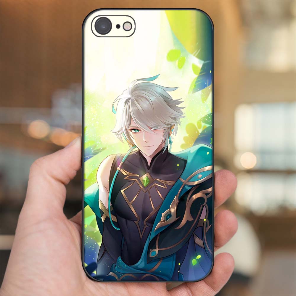 Ốp lưng iPhone 7, 8 dẻo đen cạnh vuông in hình Alhaitham Genshin Impact