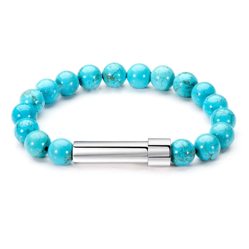 Vòng Tay Đá Tự Nhiên Kết Nối Ống Thép Không Gỉ