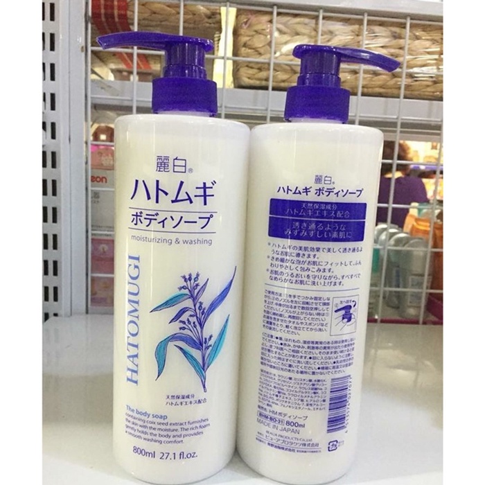Sữa tắm trắng da Hatomugi ý dĩ nhật bản 600ml, 800ml Moisturizing Washing