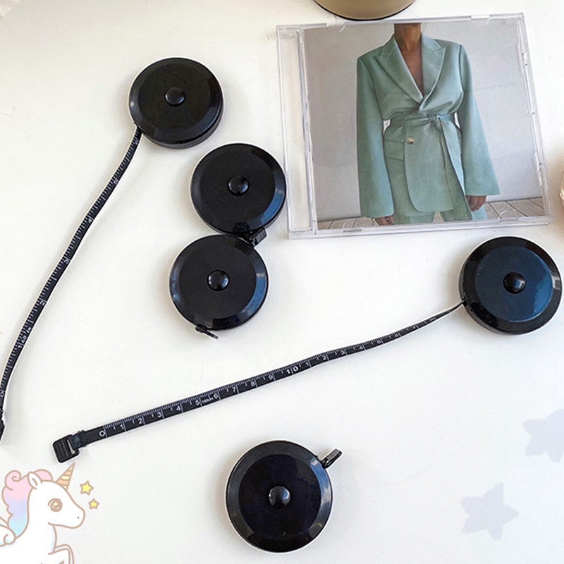 Thước Dây Bằng Nhựa Mềm Dài 1.5M Hình Tròn Màu Đen