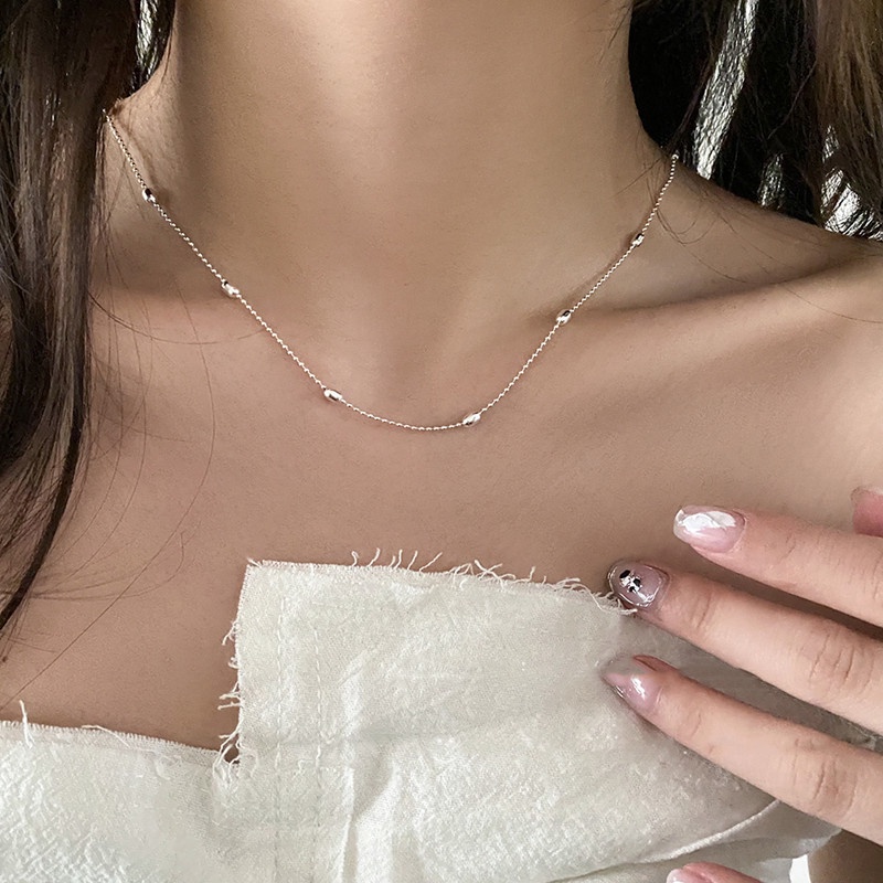 Vòng cổ Hai Lớp Đính Ngọc Trai Thiết Kế Đơn Giản Cá Tính Cho Nữ