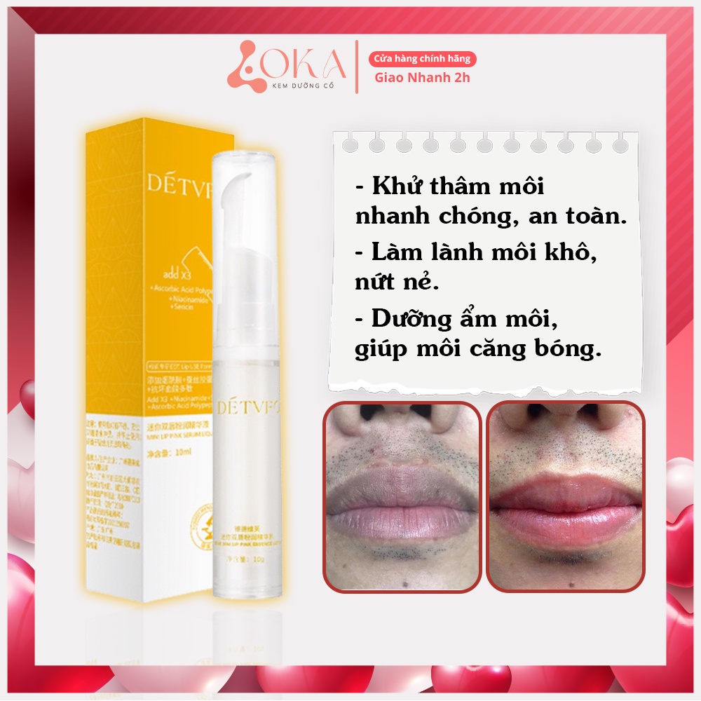 Khử thâm môi DETVFO dưỡng ẩm làm môi hồng căng mọng tự nhiên