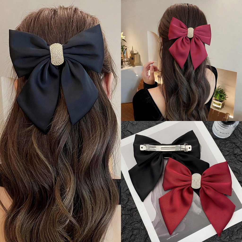 Kẹp Tóc Nơ Đính Đá Phong Cách Hàn Quốc Mới Cho Nữ
