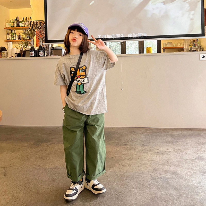 Áo thun IQ ANGEL cotton tay ngắn thời trang mùa hè dành cho trẻ em