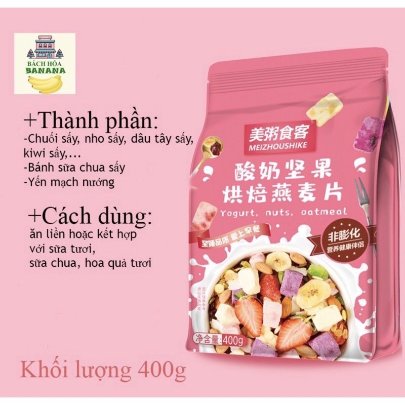 ngũ cốc giảm cân ăn kiêng mix hạt,ngũ cốc sữa chua hồng đậm