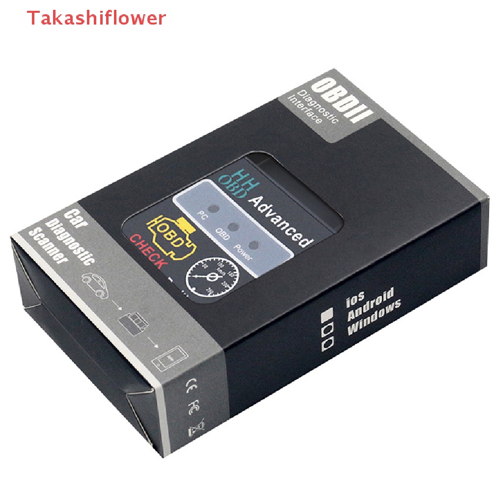 (Takashiflower) Thiết Bị Quét Chẩn Đoán Lỗi Ô Tô HH OBD V2.1 Epistar Bluetooth ELM327 OBD2 Không Dây Cho Các Mẫu Xe Hơi