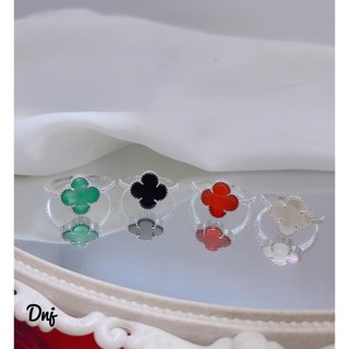 NHẪN 4 LÁ PHONG THỦY BẠC TA