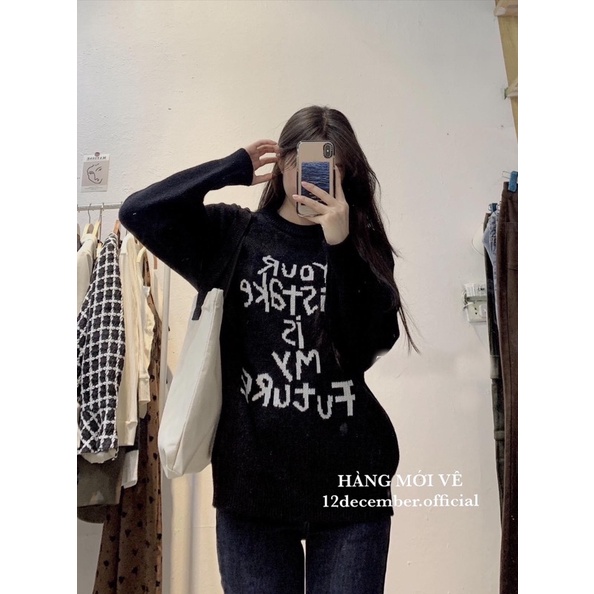 Áo len dài tay form rộng  chữ 𝐘𝐎𝐔 9126