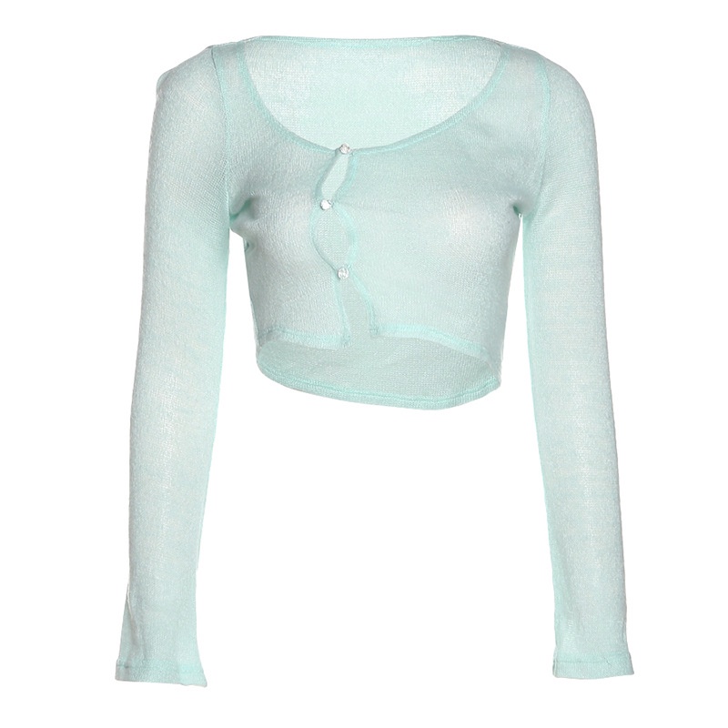 Áo cardigan Tay Dài Hở Rốn Phong Cách Âu Mỹ Thời Trang Quyến Rũ Cho Nữ