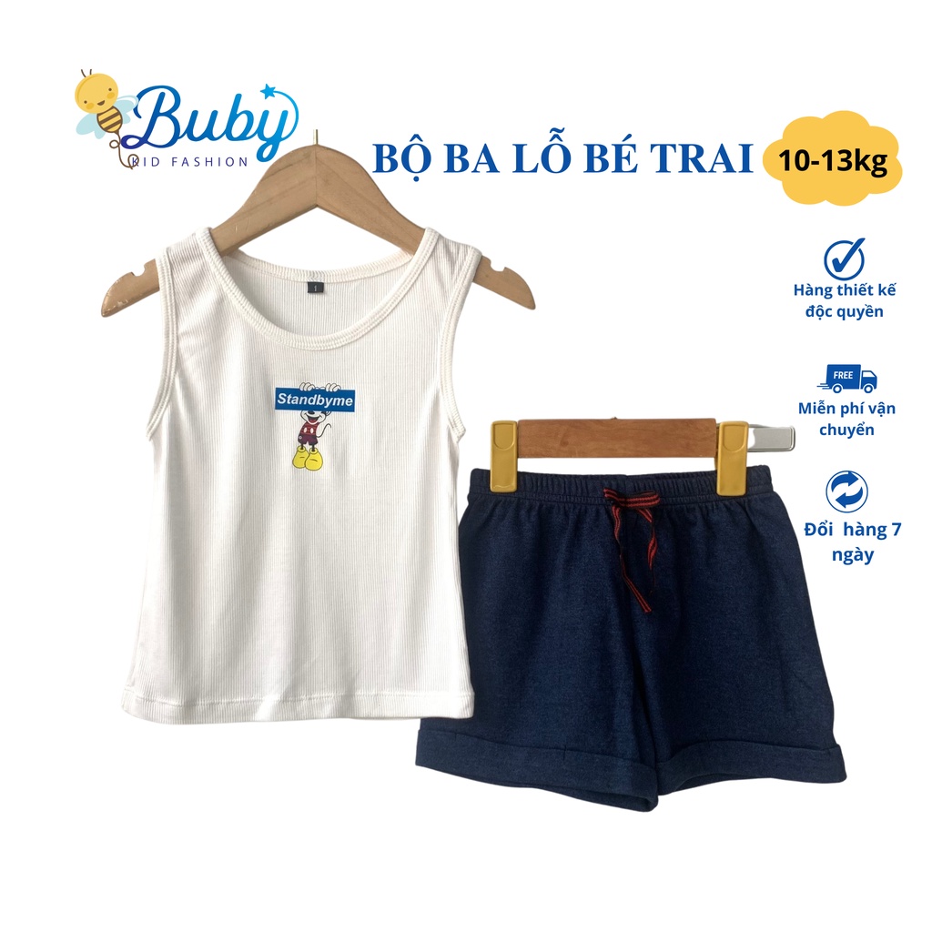 Bộ quần áo cotton bé trai, set đồ bé trai, 8-11kg bộ áo balo quần đùi thoáng mát mặc mùa hè 1 -2 tuổi, Shop Buby House