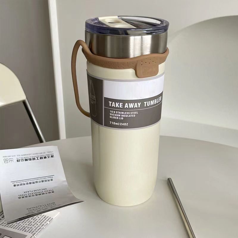 Bình Nước Giữ Nhiệt 550ML / 710ML Bằng Thép Không Gỉ 304 Thiết Kế Sáng Tạo Thời Trang Kèm Ống Hút
