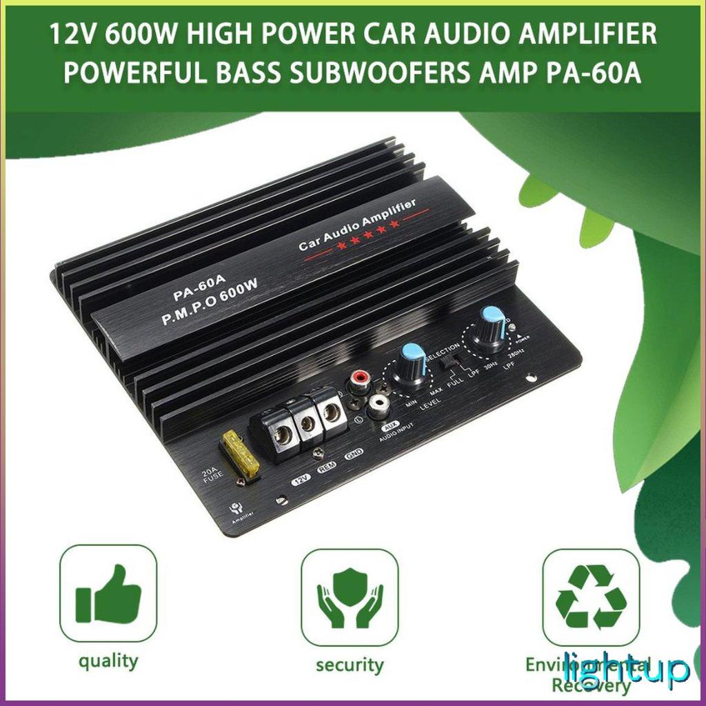 Bộ khuếch đại âm thanh xe hơi công suất cao 12V 600W Loa siêu trầm mạnh mẽ Amp Pa-60A