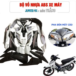 Bộ dàn áo nhựa nguyên sinh ABS xe JUPITER MX MẮT CÁO , JUPITER GRAVITA Màu Trắng - A2103