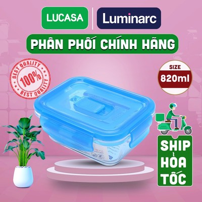 Hộp Thuỷ Tinh Luminarc Pure Active Chữ Nhật 820ml - L1971 | Phân Phối Chính Hãng