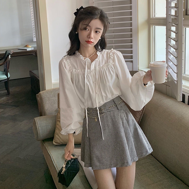 Áo Sơ Mi Thắt Nơ Phong Cách Pháp Thời Trang Mùa Thu Cho Nữ