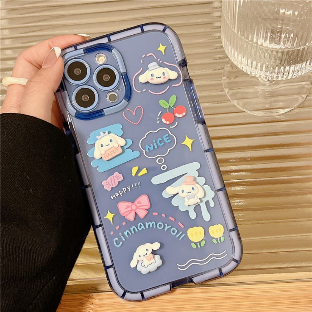 Ốp Điện Thoại TPU Mềm Dày Chống Sốc Hình Cinnamoroll Kulomi 3D Cho IPhone 11 12 13 14 Pro Max