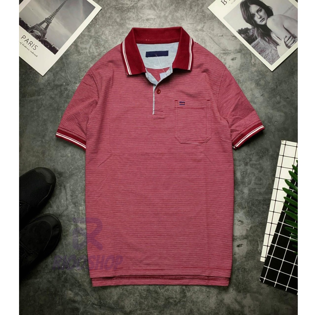 Áo thun nam trung niên có túi, áo polo cho người trung niên, vải cotton 100, dày dặn, đơn giản RIOOSHOP RCP004