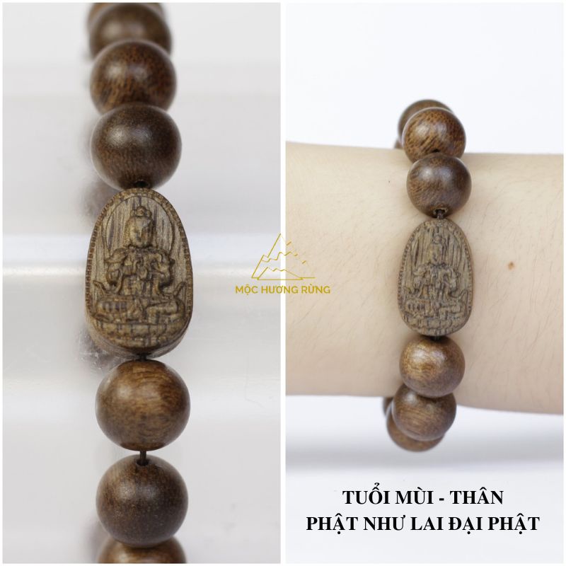 Vòng Tay Trầm Hương Mix Mặt Phật Bản Mệnh Size 8-10-12-14-16mm Cho Nam Và Nữ