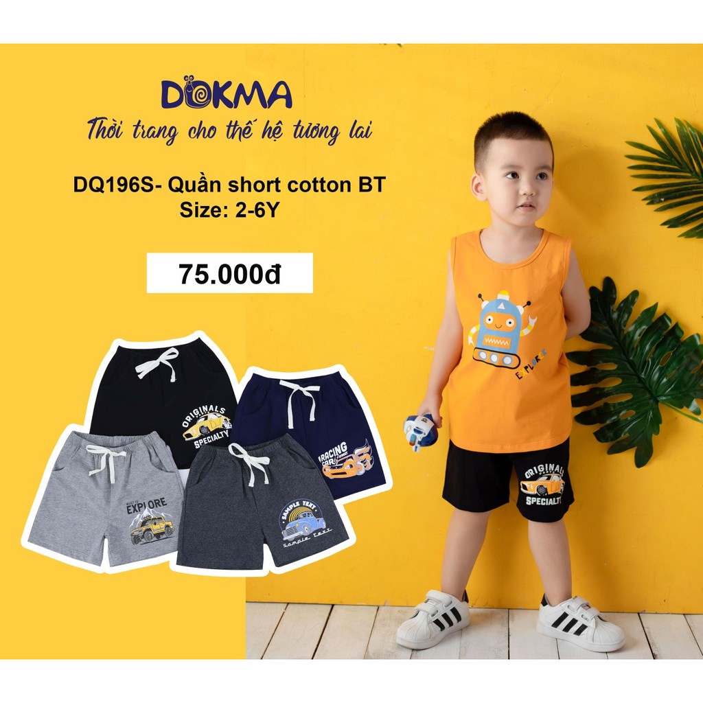 SALE 20% Quần đùi, quần short cotton bé trai Dokma DQ1368